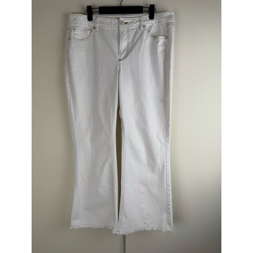 Spartina 449 Ellington Kick Flare Jeans Pearl Off White 14 - Picture 8 of 16